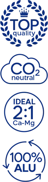 TOP quality, CO2 neutral, IDEAL 2:1 Ca-Mg, rPET