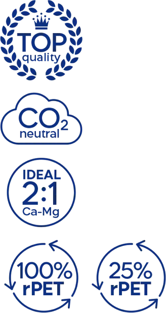 TOP quality, CO2 neutral, IDEAL 2:1 Ca-Mg, rPET