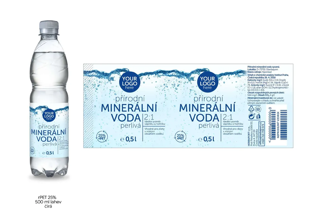 25 % rPET · 1000 ml clear bottle