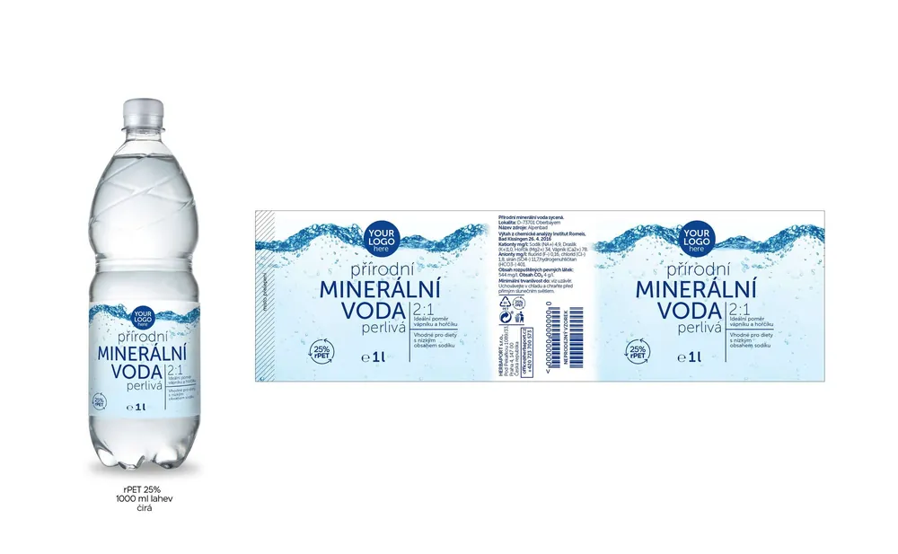 25 % rPET · 500 ml clear bottle