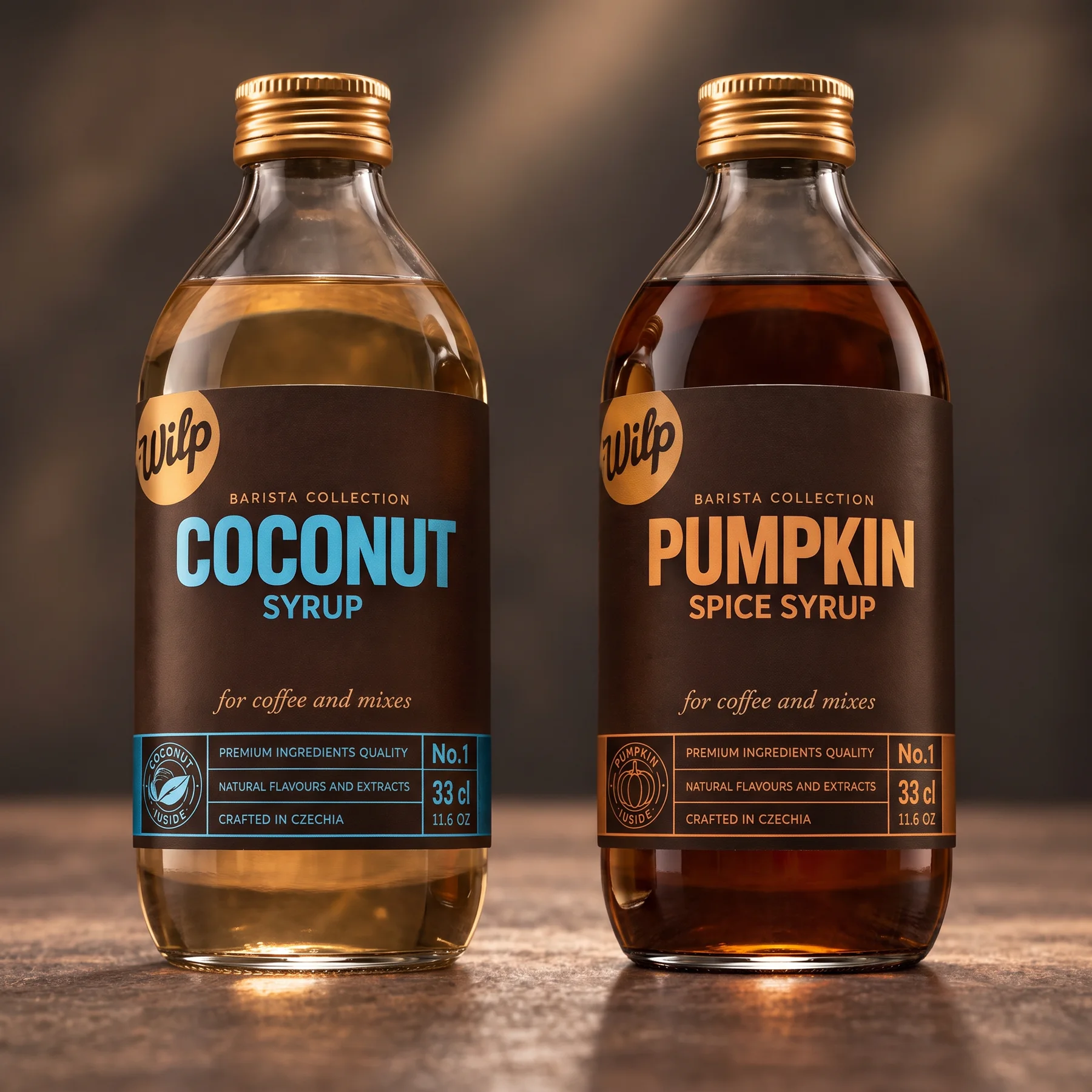 WILP Coconut und Pumpkin Spice in Glasflaschen